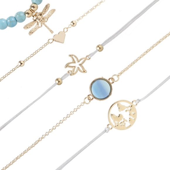 **DARCIE* 5-Pc Blue Dragonfly Fashion Bracelet Set - Picture 3 of 8